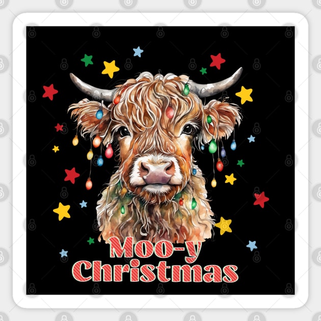 Moo-y Christmas Cow Pun Sticker by HolidayBug